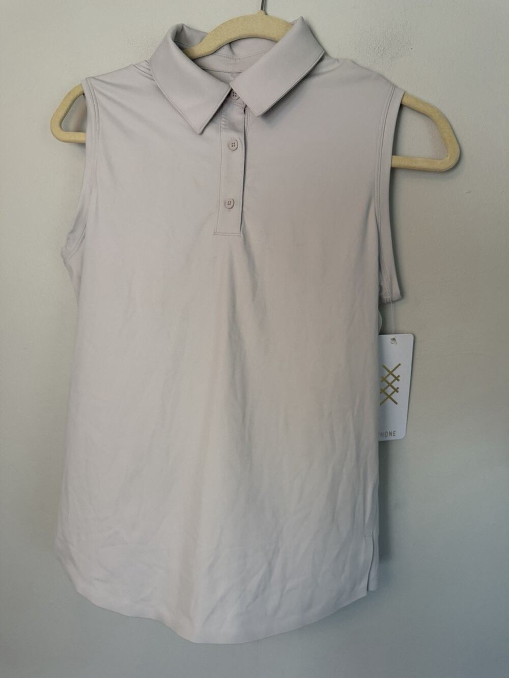 Rhône Women's Course To Court Sleeveless Polo Gray Lavender Sz M Polo NWT $88